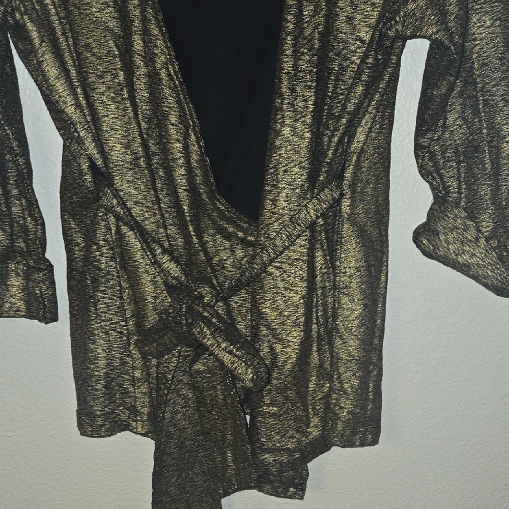 Pendleton Metallic Gold Wrap Blouse - image 4